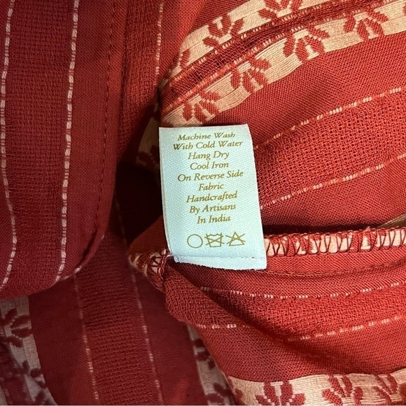 NWT CHRISTY DAWN 70s Floral Stripe Puff Sleeve Ruffled Button Front Midi Dress S - Picture 12 of 12